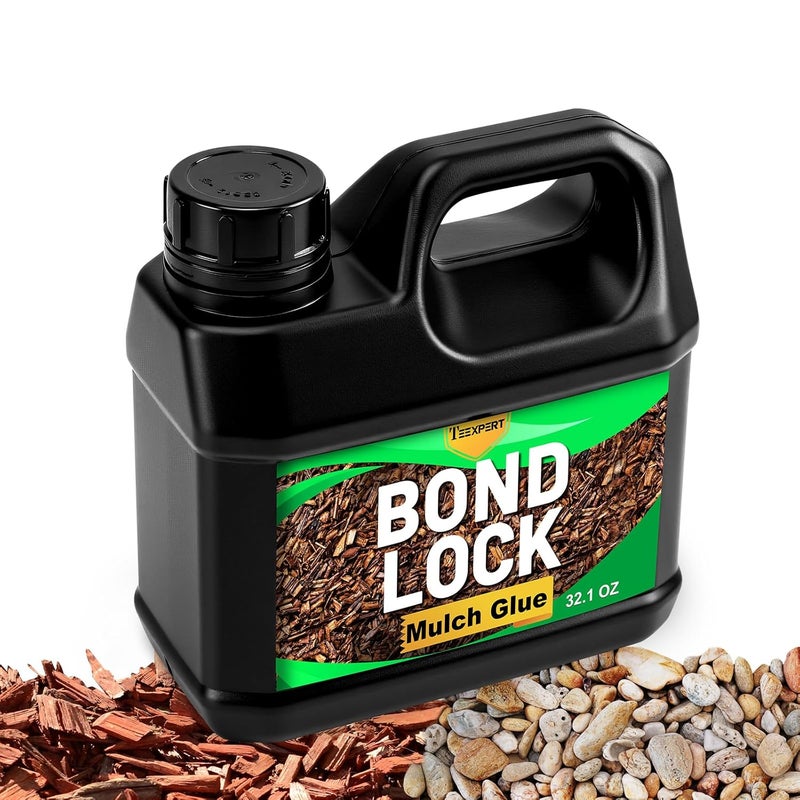 Teexpert Rock Glue for Landscaping, Mulch Glue 32.1OZ, Pea Gravel Binder Stabilizer, Bond Lock Rubber Mulch Anchor, Strong Rock Lock, Safe Landscape Lock for Lawn, Patio, Garden Border - Image 1